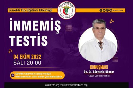 Sürekli Tıp Eğitimi Komisyonu tarafından düzenlenen “İnmemiş Testis” etkinliğimize davetlisiniz.